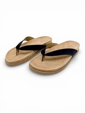 Vince Dali Suede Thong Sandals Night Blue Dark Navy Mens Flip Flops 9 NEW